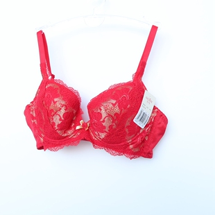 4轻盈透气蕾丝薄棉杯文胸GJ 古系列 断码 B350大红 70B正品