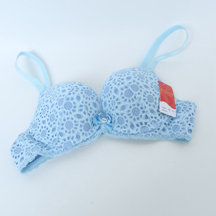 G853水蓝 蕾丝纤巧薄模舒适透气文胸GJ 古系列70C 75C断码