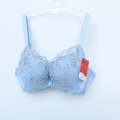 4花边刺绣AB上薄下厚CD薄棉文胸GJ 古系列75A75B断码 F605冰雪蓝