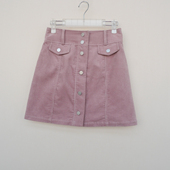 拉SM正品 外搭短裙半身裙6A9483灰粉 清仓女秋冬全棉灯芯绒一片式