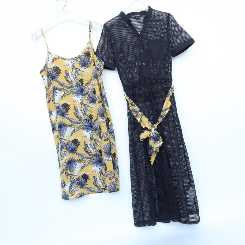 CC正品超值女夏黑色两件套连衣裙