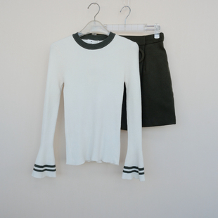 仿毛呢短裙两件套5A9478深墨绿 女秋冰丝针织衫 拉系列SML正品 清仓