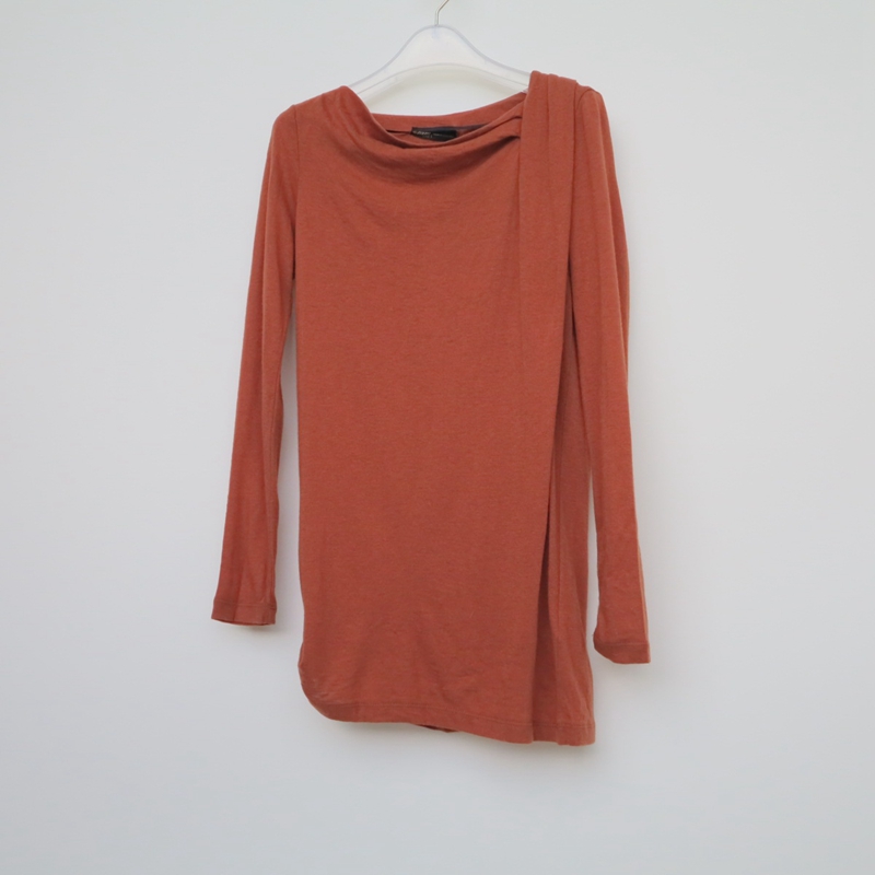 艾格正品折扣修身长袖针织T恤