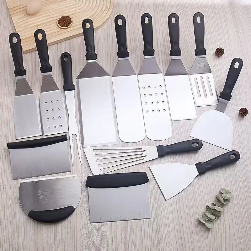 煎鱼烧烤铲烘焙用具塑料柄不锈钢小煎铲漏铲牛排铲料理披萨铲直销