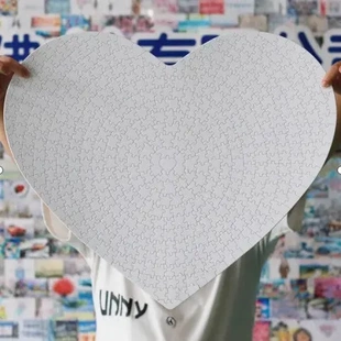 木质拼图1000片500片拼图个性人像拼图外贸中性印刷外盒包装