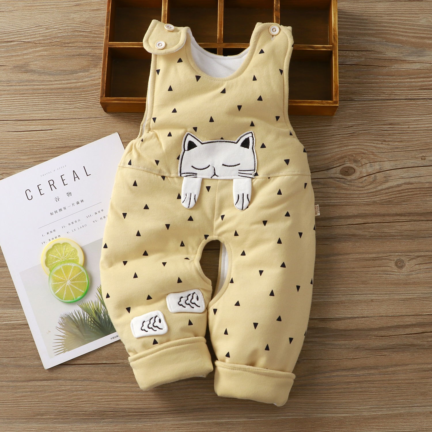 加厚宝宝夹棉薄棉保暖背带裤