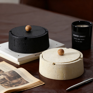 创意烟灰缸带盖子家用客厅防飞灰高级感创意不锈钢灰缸大号轻奢