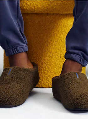 bombas  Sunday  slipper小蜜蜂毛毛鞋冬季拖鞋防滑底棕色6码现货