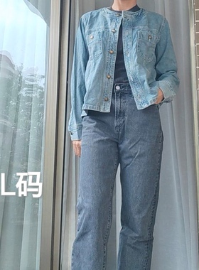 mayy*圆领牛仔夹克女春秋款外套