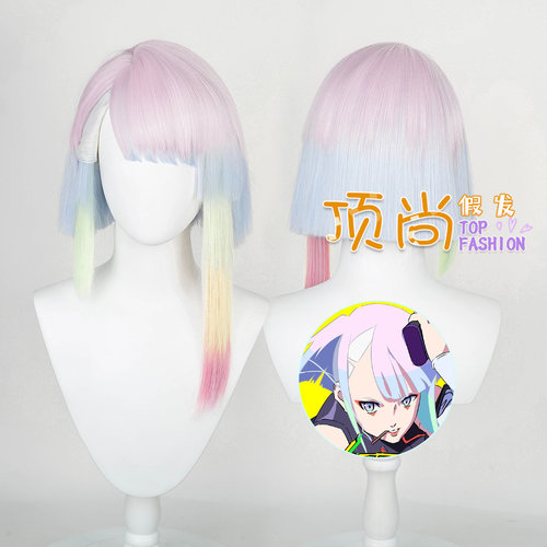 赛博朋克边缘行者 跑手 露西cos 丽贝卡 lucy cosplay假发