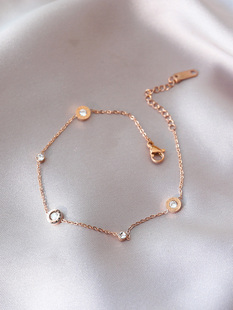 时尚 不掉色 脚链女钛钢简约足链高级设计2024新款 仙气气质个性