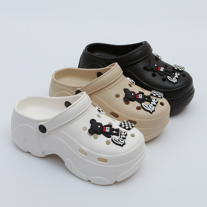 时尚透气潮流室外厚底包头凉拖女休闲爆款轻便可外穿高跟洞洞鞋男