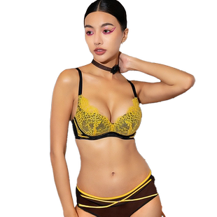 布迪设   商场同款北欧时刻贝壳手掌杯内衣女小胸聚拢文胸套装