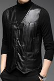 F3231钱塘2020-1秋冬绵羊皮男士背心马甲保暖舒适纯色休闲P190，男装皮衣，钱塘207-1