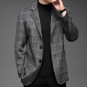 F3373钱塘2020-1秋季毛料羊毛纹理男士休闲西服毛呢休闲外套P330图片