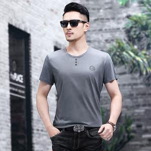 B906钱塘2020-1夏季男士时尚短袖圆领基础T恤冰丝男装休闲P54图片