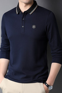 J811錢塘2020-1秋冬男士長袖刺繡T恤精品高端翻領(lǐng)品牌休閑P67圖片