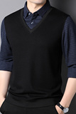 F3175钱塘2020-1秋冬宽松男士打底衫长袖t恤假两件P125，男装针织衫/毛衣，钱塘207-1