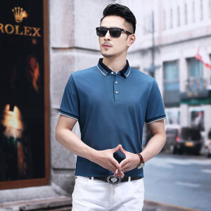 B5107钱塘2021-1夏季男士时尚短袖polo衫T恤翻领男装商务休闲图片