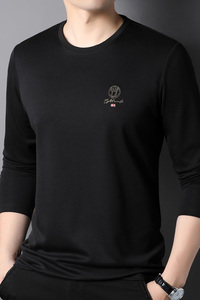 F3037钱塘2020-1秋冬羊绒打底衫t恤纯色潮流长袖男士P75图片