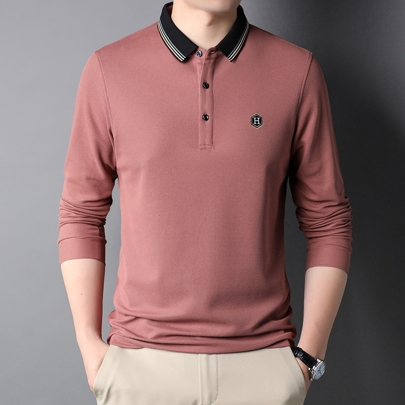 J811錢塘2020-1秋冬男士長袖刺繡T恤精品高端翻領(lǐng)品牌休閑P67圖片