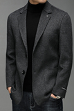 J692钱塘2020-1冬季毛呢西装男士冬季羊毛外套西服休闲商务P310，男装毛呢大衣，钱塘207-1