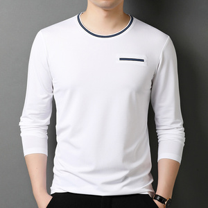 F3063钱塘2020-1秋冬莫代尔打底衫t恤纯色潮流长袖男士P62图片