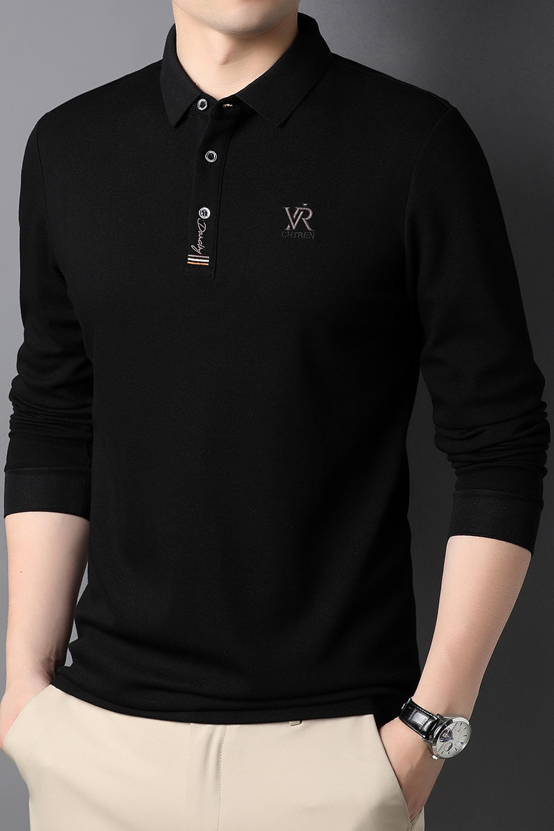 B8545钱塘2020-1秋冬男士时尚长袖polo衫T恤翻领男装商务休闲P70,男装T恤,钱塘207-1
