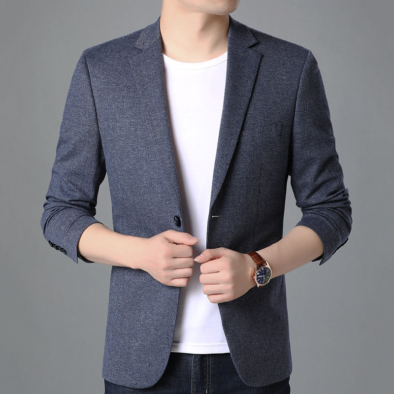 J8003钱塘2020-1秋冬男士休闲西装外套便服长袖潮流西服P155图片