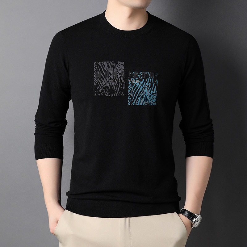 B7632钱塘2020-1秋冬男士毛衣打底衫长袖秋季薄款休闲圆领P100，男装针织衫/毛衣，钱塘207-1