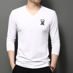 F3056钱塘2020-1秋冬莫代尔打底衫t恤纯色潮流长袖男士P62图片