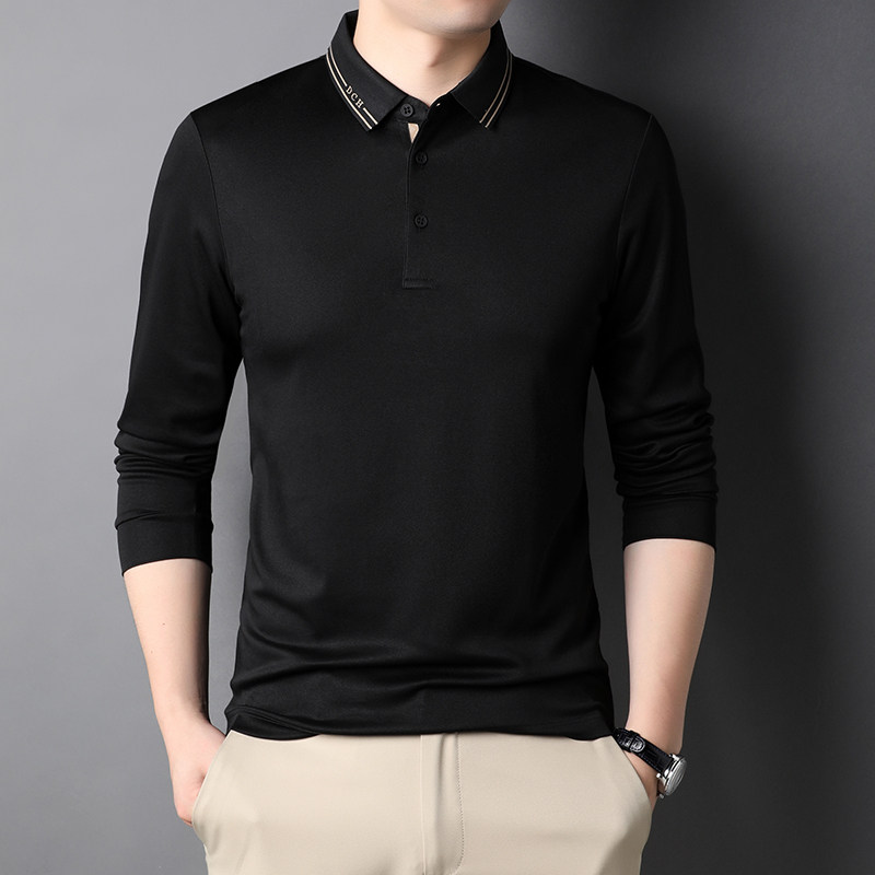 B8515钱塘2020-1秋冬男士时尚长袖polo衫T恤翻领男装商务休闲P68,男装T恤,钱塘207-1