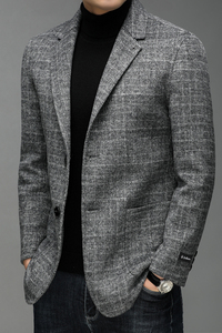 J691钱塘2020-1冬季毛呢西装男士冬季羊毛外套西服休闲商务P310