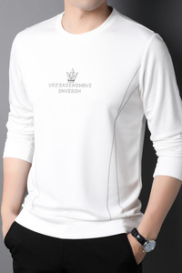 J800钱塘2020-1秋冬男士时尚打底衫长袖卫衣圆领印花休闲P44图片