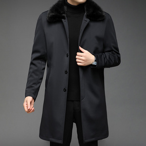 F3388钱塘2020-1秋冬男士水貂毛翻领獭兔内胆休闲商务大衣P720图片