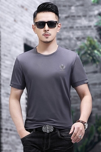 B6917钱塘2020-1夏季男士时尚短袖圆领基础T恤冰丝男装休闲P57图片