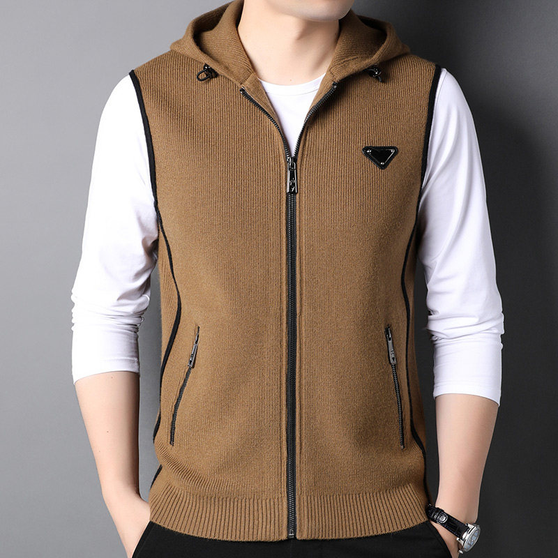 F3275钱塘2020-1秋冬精品男士针织背心坎肩开衫无袖休闲连帽P180，男装背心/马甲，钱塘207-1