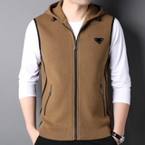 F3275钱塘2020-1秋冬精品男士针织背心坎肩开衫无袖休闲连帽P180，男装背心/马甲，钱塘207-1