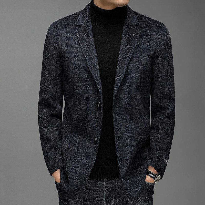 J690钱塘2020-1冬季毛呢西装男士冬季羊毛外套西服休闲商务P310图片
