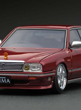 1/43 IG1091 日產  Cedric Cima (Y31) 紅色 模型 擺件