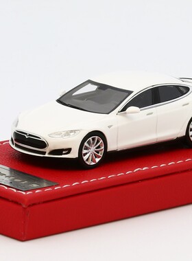 1/64 VIP樹脂模型特斯拉MODEL S精品仿真汽車玩具白色