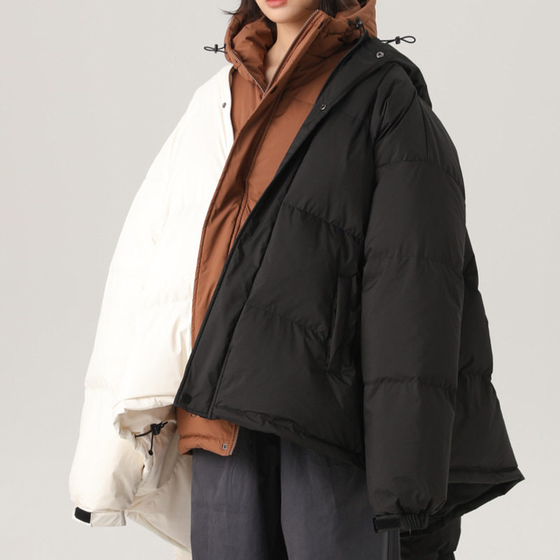 冬季保暖连帽羽绒服男抗寒加厚白鸭绒外套男款美式户外运动面包服