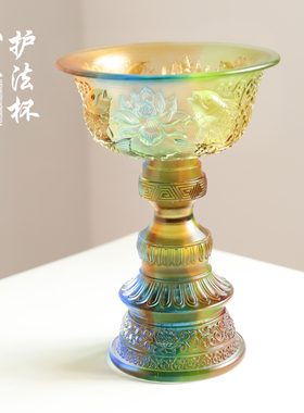 琉璃双鱼净水杯佛前供奉