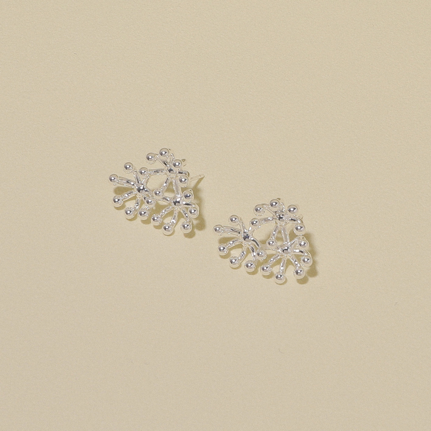 FLOAT浮漾烟花银色耳钉女小众设计感高级轻奢气质S925银耳饰耳夹