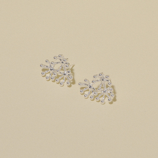 FLOAT浮漾烟花银色耳钉女小众设计感高级轻奢气质S925银耳饰耳夹