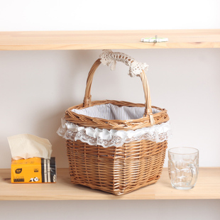 非藤编草编主编，柳编提篮花篮礼品篮收纳筐手工编织定做定制桌面