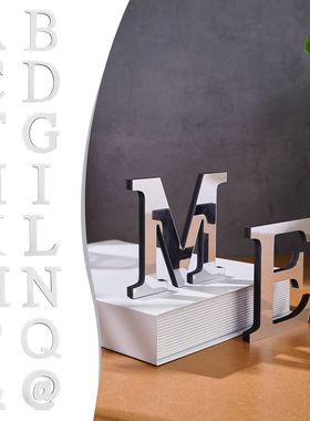 雪弗板材质镜面26字母字符装饰摆件现代创意字母字符桌面装饰摆件