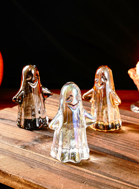 可爱迷你Halloween水晶幽灵桌面装饰品万圣节橱窗装饰礼物创意
