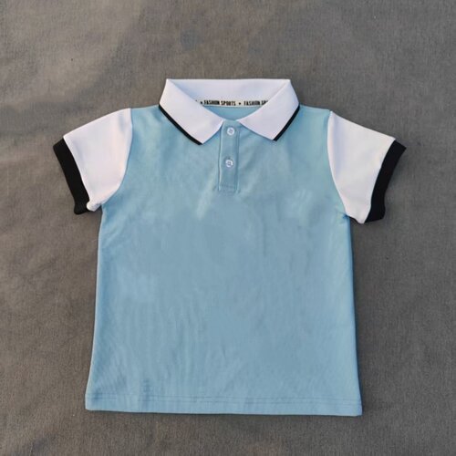 定做夏季男女校服同款运动半袖蓝色网眼棉短袖翻领休闲T恤POLO衫