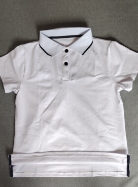定做春夏季大小码男女校服同款纯棉休闲短袖白色净版T恤衫POLO衫